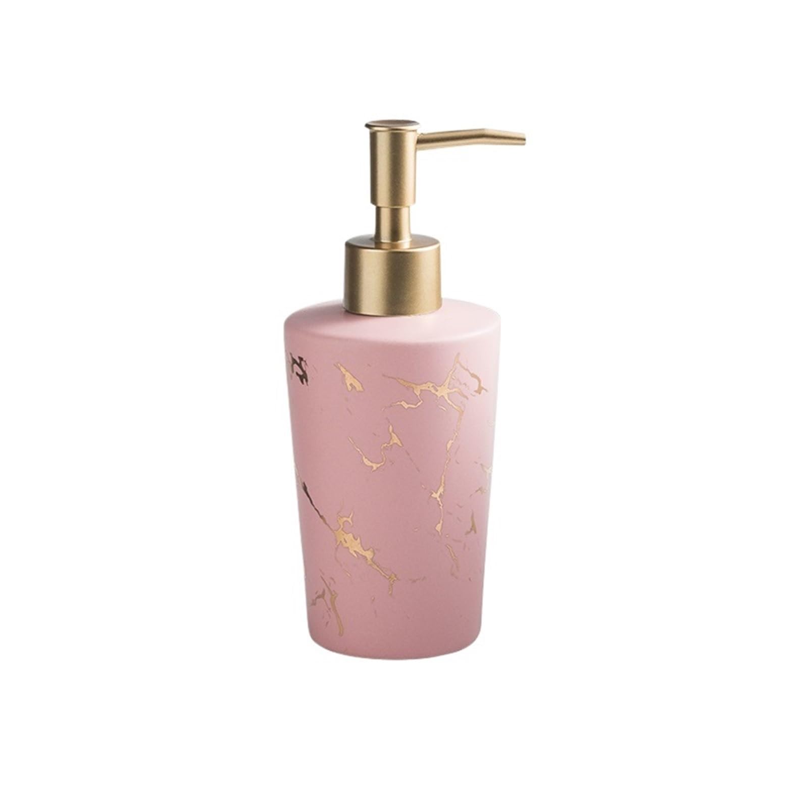 Cyairong-22 Pink Soap Dispenser Light Luxury Ceramic Soap Dispenser With Pump Bathroom Refillable Shampoo Lotion Press Bottle(Pink)