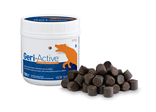 Geri-Active: Dog Joint Supplement for Medium & Large Dogs – 4 Month Supply w/Glucosamine for Dogs, UC-II and MSM – Tasty Soft Chew for Complete Dog Joint Care (120 Soft Chews)