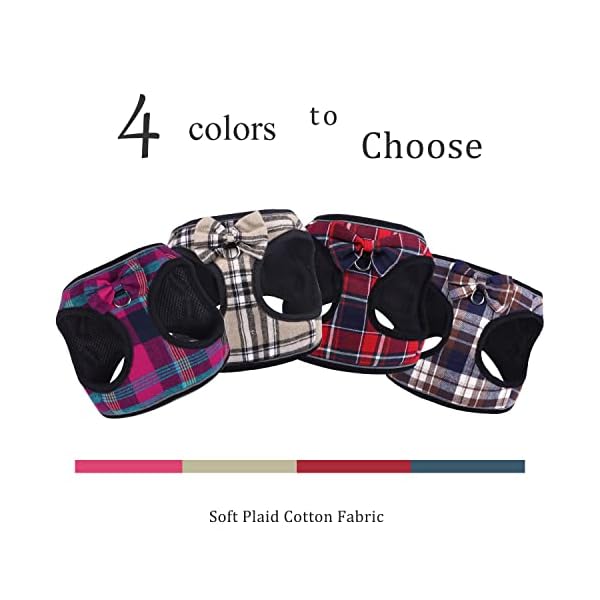 Soft Plaid Dog Harness, Adjustable No Pull Reflective Comfort Padded Pet Vest for Dogs (Dark Khaki, X-Small) Soft Plaid Dog Harness, Adjustable No Pull Reflective Comfort Padded Pet Vest for Dogs (Dark Khaki, X-Small)