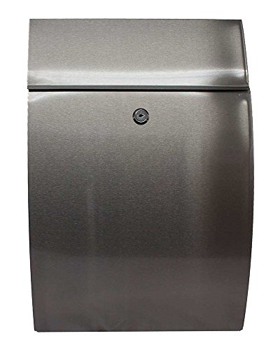 Qualarc Wf-0906A Glacial Elliptical Stainless Steel Locking Wall Mount Mailbox, Silver #TOP1