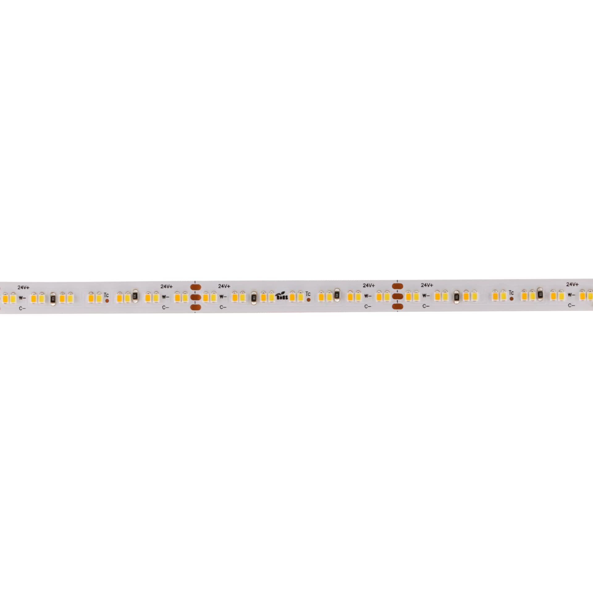 Tira de luz LED Ambience (CCT, blanco ajustable) con 280 ledes por metro, IPNano, 24 V, 2700 K - 6000 K, rollo de 5 m.