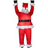 Gemmy Airblown Inflatable Realistic Santa Hanging from Gutter - Indoor Outdoor Holiday Decoration, Approximately 6.5-Foot Tall