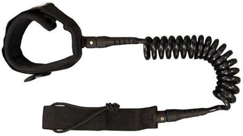 Nemesis SIX Foot SUP Leash Coiled - Double Stainless Steel Swivels and Triple Rail Saver