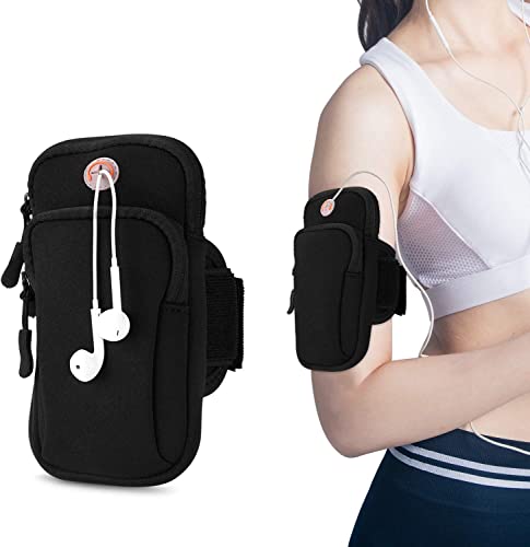Image of Polyester Sweatproof and Water Resistant Armband | Cell Phone Holder | Armband Case with Card Key Pocket for Running, Gym and Outdoor Sports, All Smart Phones - Support Upto 6.5 Inches