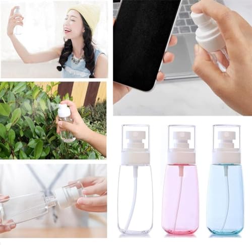 JIMCOM 2Pack Spray Bottle, 100ml Fine Mist Spray bottle for Travel Refillable Atomisers Cleaning Solutions, Spray Bottle for Hair (Blue/Pink) - Image 7