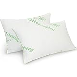 ComforTime Bamboo Pillows for Sleeping – Bamboo Polyester Filled Pillow – Ultra-Soft Touch and Hypoallergenic Bamboo Fiber Pillow Covers – 2pcs Pack Standard Size 18x28 inches Bamboo Pillows