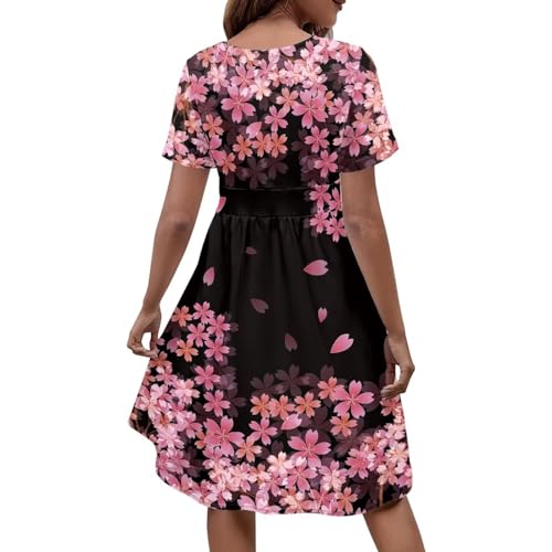 Image of Women's Summer Formal Dresses Short Sleeve Wrap V Neck Dresses Bridesmaid Wedding Guest Dress with Pockets