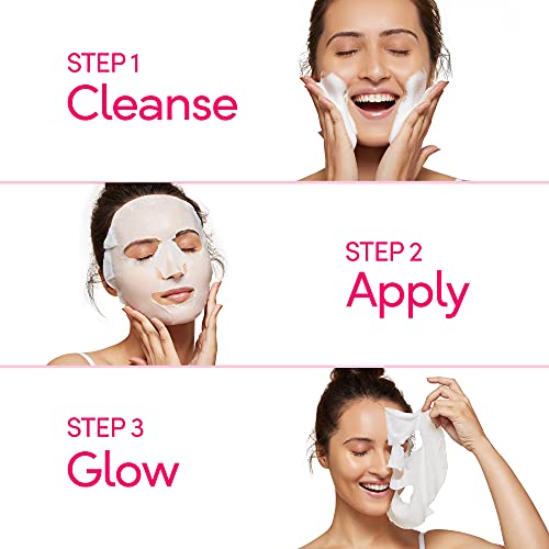 POND'S Vitamin Sheet Mask, Pack of 5, With 100% Natural Extracts, 15x Serum, Paraben Free, Biodegradable Fabric, 25 ml - Image 3