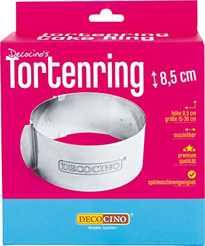 DECOCINO Cake Ring - Extendable - Stainless Steel Cake Pan