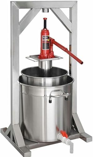 Presse à vin manuelle en acier inoxydable pour brassage maison, extraction de jus, fabrication de cidre – Capacité de 12 L avec cric hydraulique, idéal pour presser les fruits