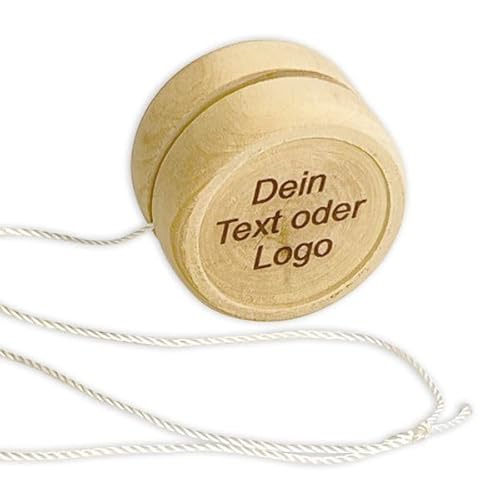 Jo-Jo aus Holz mit graviertem Text oder Logo, individuelle Geschenkidee