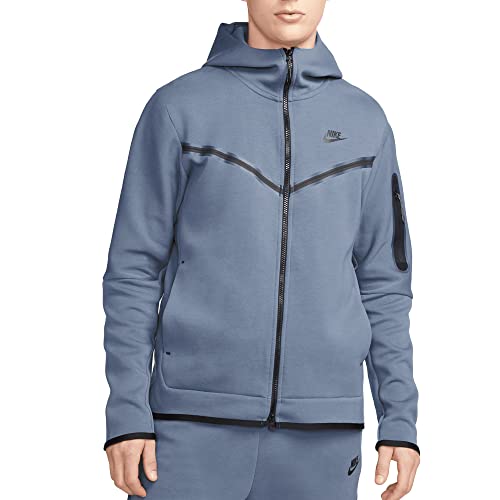 Nike Sportswear Tech Fleece Men's Full-Zip Hoodie Size- Large, Diffused Blue/Black