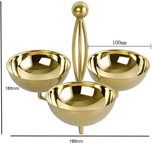 Golden Stainless Steel Multi-star Fruit Dish Combination Snack Rack KTV Snack Basket With Handle (Size : 210 * 180 * 100mm)