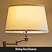 Brightech Caden LED Floor Lamp - Tall Standing Lamp with Swing Arm for Living Rooms & Offices - Industrial Bronze