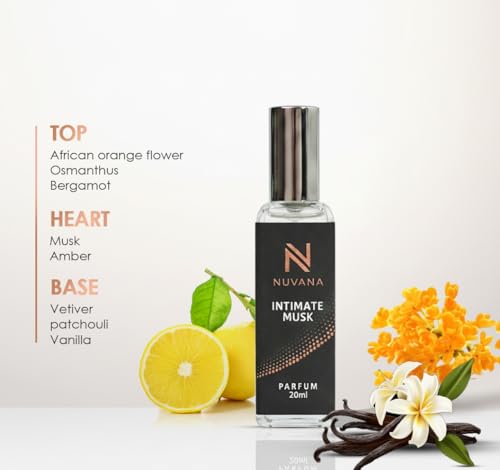 Image of Intimate Musk Perfume 20ml for Men & Women | Soft Musky Floral Fragrance with Bergamot, Amber & Vanilla | Long Lasting Pocket Parfum Spray | Daily Wear, Office, Travel & Date Night