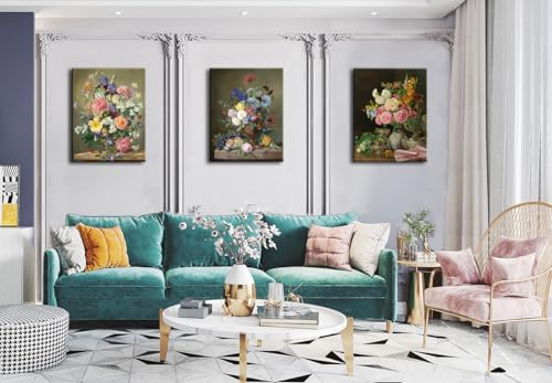Image of msspart Flowers in a Porcelain Vase Classic Painting by Ferdinand Georg Waldmuller Canvas Wall Art, Vintage Floral Pictures Artwork Print for Living Room, Bedroom Dining Room Home Decor