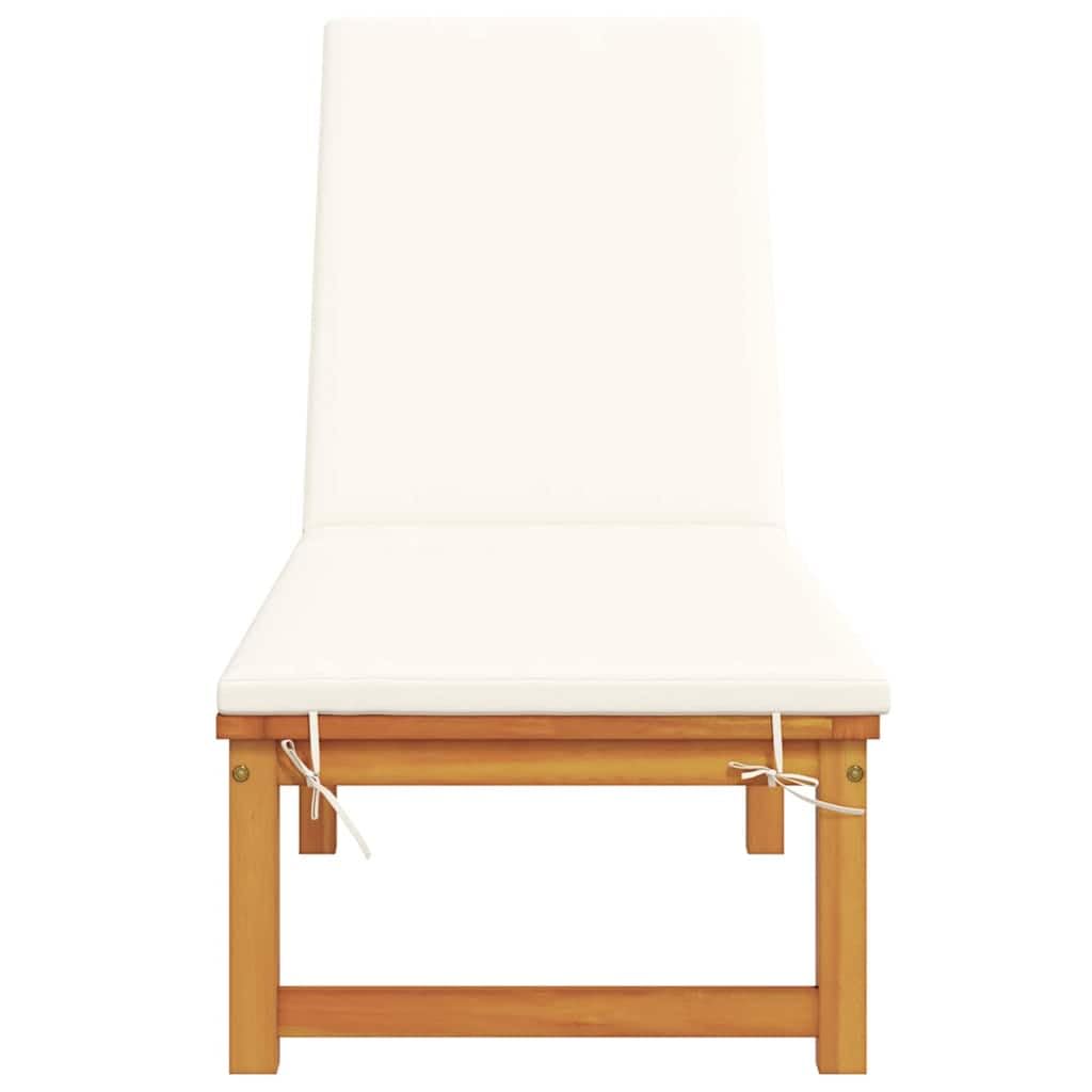 Leżak brązowy, 202 x 53 x 89 cm, lite drewno akacjowe z regulowanym oparciem, do ogrodu, na taras, balkon, basen, plażę, kemping i wellness – trwały, odporny na warunki atmosferyczne i