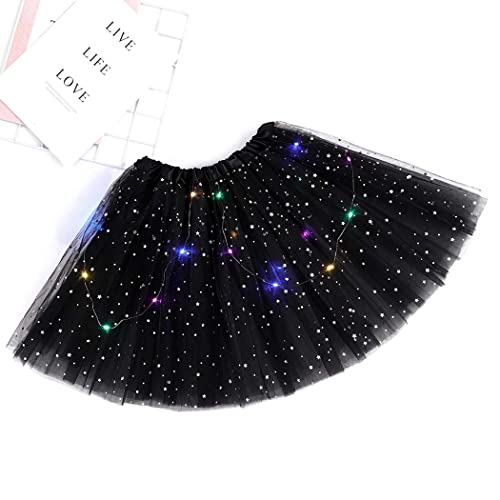 Victray Women's Led Tutu Skirts Ballet Dance Tutu Skirt Light Up Skirts Sparkly Party Costume (Black) #TOP3