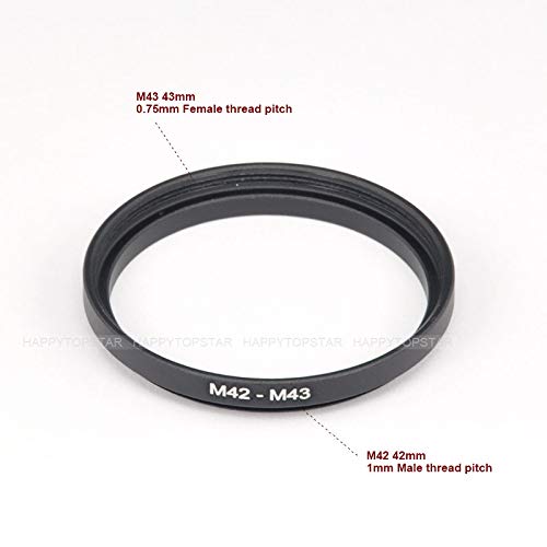 Anillo adaptador de acoplamiento M42 a M43, macho a hembra, 42 mm a 43 mm, para filtro de lente y telescopio miniatura 2