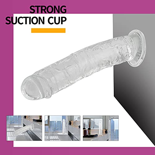 Realistischer Dildo 19,5 cm aus Jelly mit starkem Saugnapf