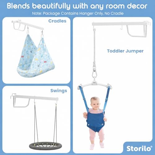 Image of Storio Window Baby Cradle Metal Hanger | Heavy Duty GI Pipe Jhula Window Stand | Powder Coated Hanging Cradle Rod | Portable Baby Palna Support up to 15kg