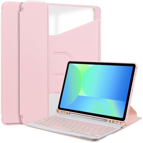 Clavier pivotant Samsung S10 FE rose : étui idéal pour travailler au café ou en train