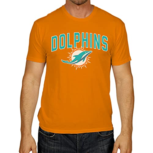 Team Fan Apparel NFL Home Team Tee - Gameday Adult T-Shirt - Pro Football Cotton & Polyester Shirt (Miami Dolphins - Orange, Adult Small)