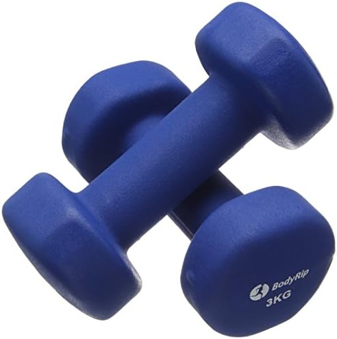 BodyRip Neoprene Colour Hexagonal Dumbbells | Anti-Rolling, Home Gym Equipment, Fitness Exercise, Workout, Cardio, Free Weight, Lifting Set | Choose Weights for Men and Women