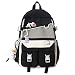 Cartable Femme Version Coréenne Junior High School Student Sac À Dos Fille Coeur Grande Capacité Contraste Couleur Sac À Dos,Black