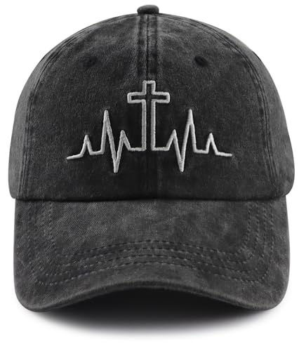 Gorra bordada ajustable unisex Heart Beat Cross miniatura 1