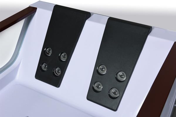 Bagno Italia Vasca da bagno idromassaggio rettangolare 180x120 cm 2 posti 18 getti vetri laterali