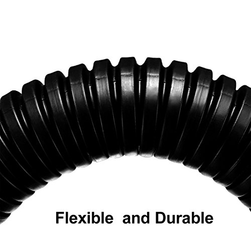 Uxcell Corrugated Tube Conduit Pp Polyethylene Tubing Flexible Pipe Hose Black 16Mm Inner Dia 20Mm Outer Dia. 1.6M Long #TOP3