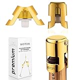 WOTOR 3 Stück Sektverschluss Edelstahl Sektflaschenverschluß Wiederverwendbar Champagner Verschluss sektverschluss Flaschenverschluss Auslaufsicher hält frisch (Golden)