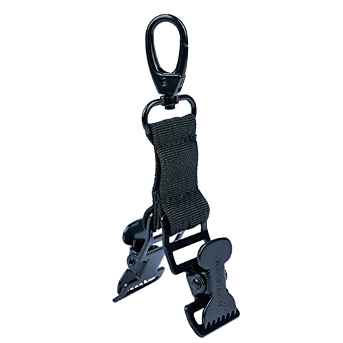 KUNN Glove Strap Safety Glove Holder Clips for Work with Alligator Clip,Black