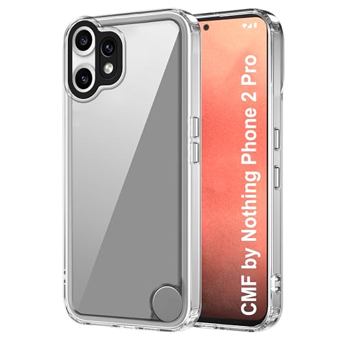 Image of amazon basics Back Case Cover for CMF by Nothing Phone 2 Pro | Compatible for CMF by Nothing Phone 2 Pro Back Cover | Case Cover with Camera Protection | (TPU + PC | Transparent)