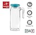 Bormioli Rocco Glass Frigoverre Jug With Teal Airtight Lid, 1 Liter, Pitcher With Hermetic Sealing, Easy Pour Spout Handle For Water, Juice, Iced Coffee & Iced Tea.
