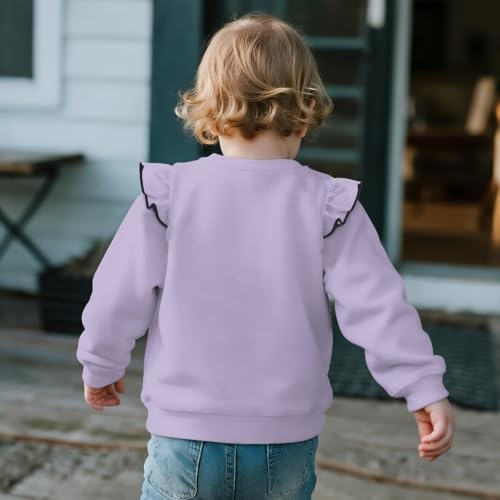 Sweatshirt for Girls 1-8t Pullover Kids Crewneck Sweatshirt Ruffle Long Sleeve Pullover Tops for Girls Clothes4