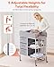 VEVOR Baby Changing Table, Adjustable Height Diaper Change Station with 3 Fabric Drawers & Lockable Wheels, Portable Multifunctional Changing Station Table with Storage Organizer Nursery, Gray
