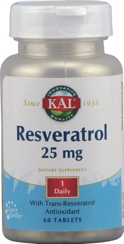 Kal 25 Mg Resveratrol Tablets, 60 Count