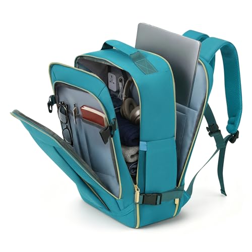 Image of Hardside Luggage Sets, Lightweight Stripes Suitcase with Spinner Wheels, Blue 20