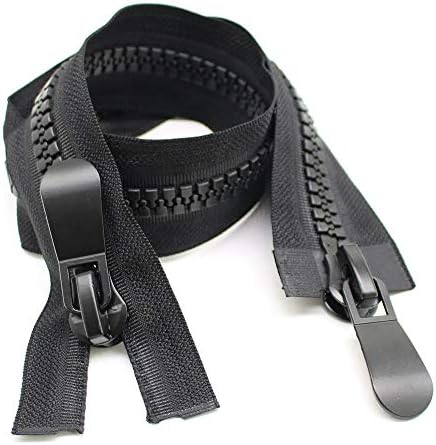 YaHoGa #15 30" (75cm) Large Two Way Separating Plastic Zippers for Sewing Coat Jacket Zippers Heavy Duty Long Resin Zippers