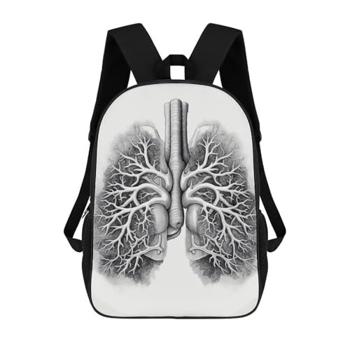 Lungs Vector Image Backpack for Men Women, Heavy Duty Backpack Large Capacity, Durable Lightweight Travel Daypack