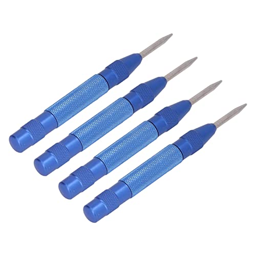 FTVOGUE Poinçon Central, Ensemble d'outils en Acier Rapide avec 4 Poinçons Automatiques, Idéal pour l'installation de Meubles et l'entretien des Machines (BLUE)