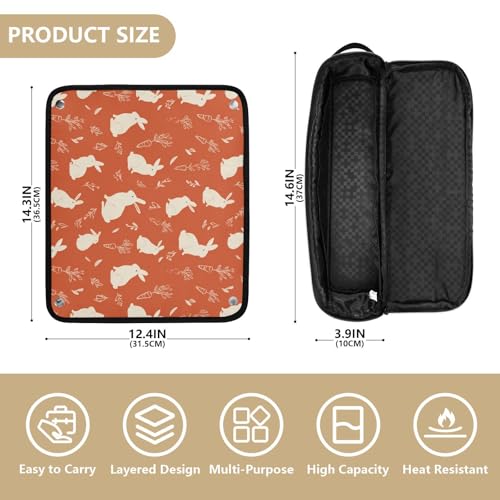 Bolsa organizadora para herramientas de cabello Yuiboo para planchas y rizadores, resistente al calor, portátil, tamaño 14.6 x 3.9 x 3.9 pulgadas miniatura 4