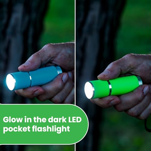 LitezAll Glow in The Dark Flashlight - Cute, Fun, Mini LED Pocket Flashlight, Rubber Coated, Battery Operated, Batteries Included