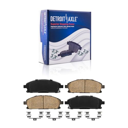 Image of Detroit Axle - Front Brake Kit for 2004-2009 2011-2017 Nissan Quest Drilled & Slotted Brake Rotors and Ceramic Brakes Pads