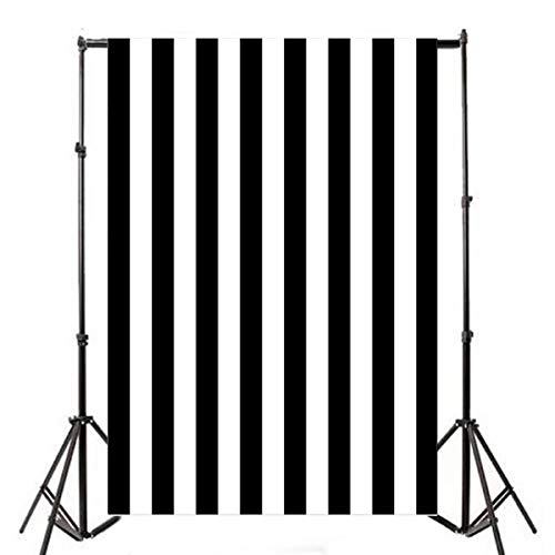 Fondos Fotográficos Rayas Verticales 3x5ft Blanco y Negro miniatura 4