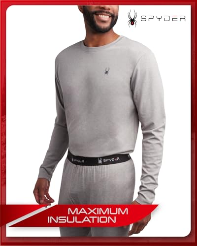 Spyder Men's Thermal Underwear Set - 2 Piece Brushed Back Fleece Lined Long Johns Base Layer Set for Men (Sizes: S-XL)3
