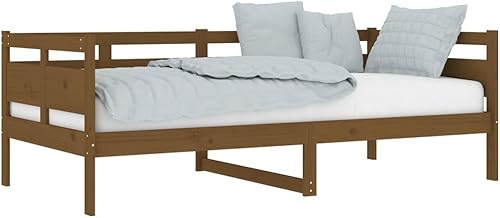 Lit de jour sans matelas marron miel bois pin massif 90x190 cm