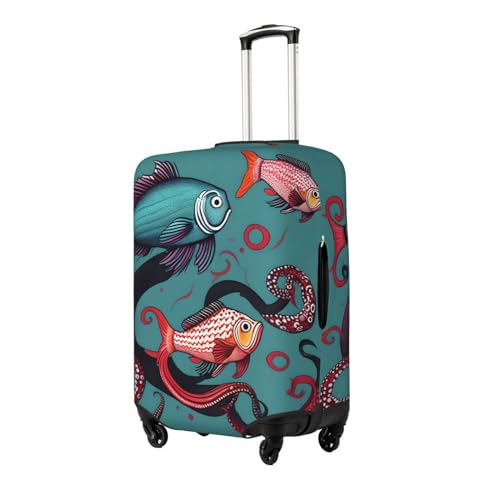 Fish and Octopus Luggage Covers For Suitcase Approved,Suitcase Cover Protector Fit 18-32 InchLuggage2